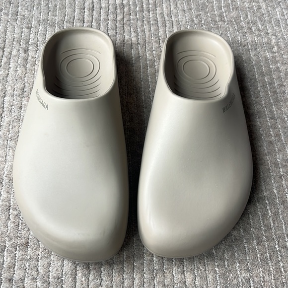 Men’s Balenciaga Logo Pool Closed Clog Beige Size EU 43/US 10 - Picture 3 of 10